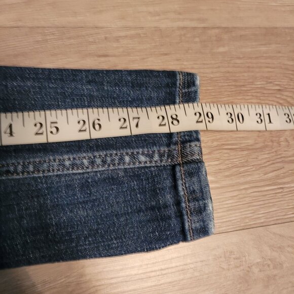 eunina Jeans Womens 7 Maxwell Low Rise Skinny Ripped Medium Dark Stretch Denim - Picture 8 of 10